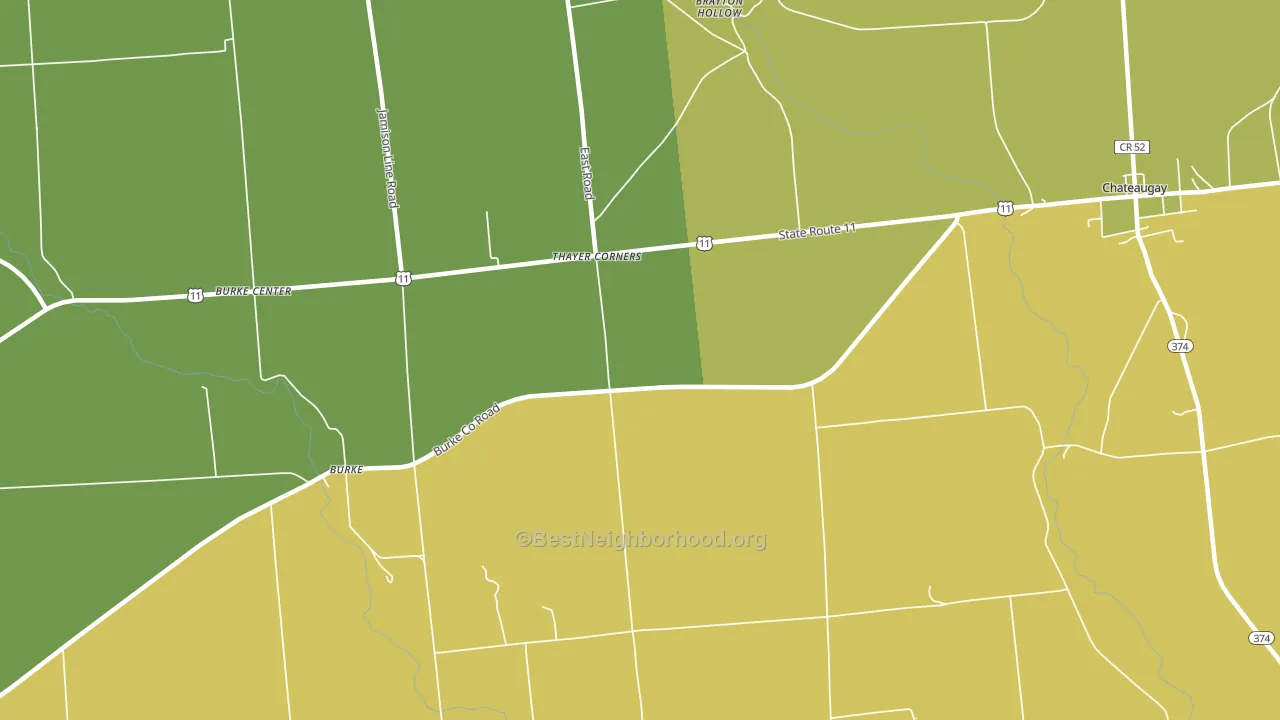 Thayer Corners, NY block-group voter-turnout map