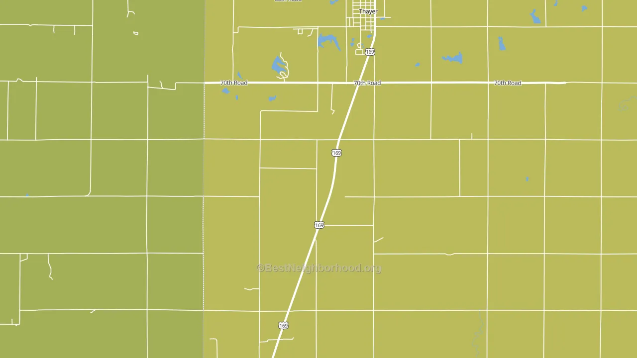 Thayer, KS block-group voter-turnout map