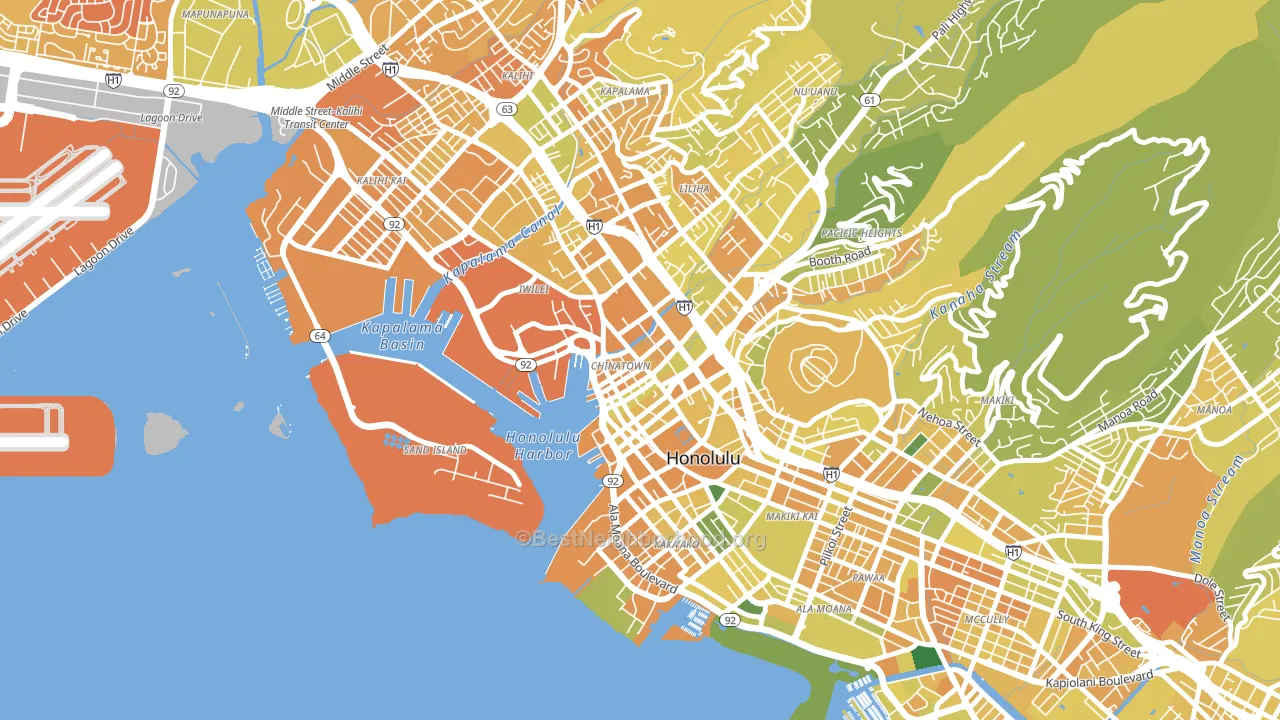 The Arts District, Honolulu, HI block-group voter-turnout map