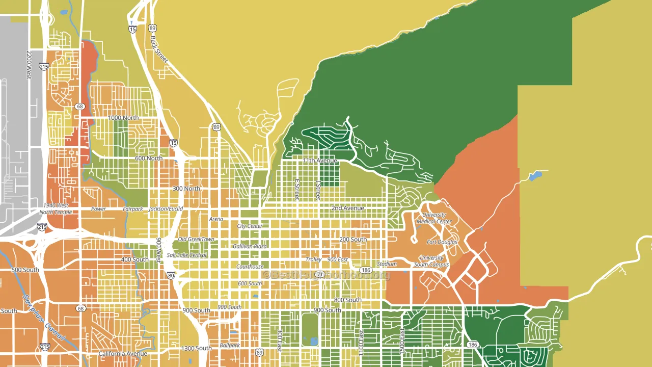 The Avenues, Salt Lake City, UT block-group voter-turnout map