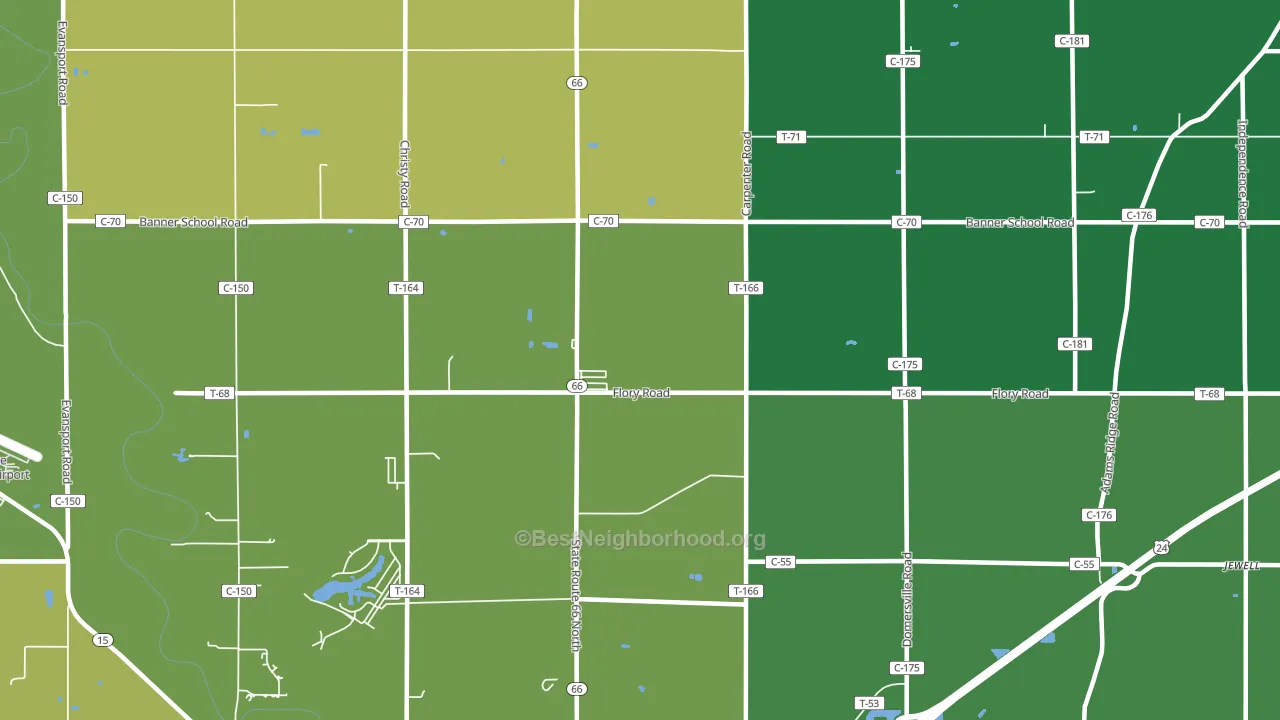 The Bend, OH block-group voter-turnout map