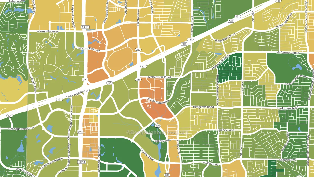The Canal on Preston, Plano, TX block-group voter-turnout map