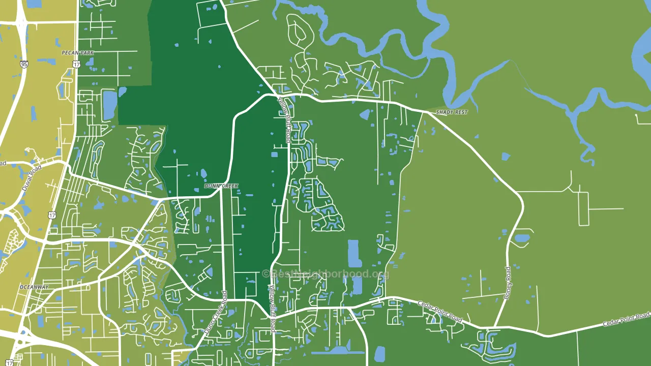 The Cape, Jacksonville, FL block-group voter-turnout map