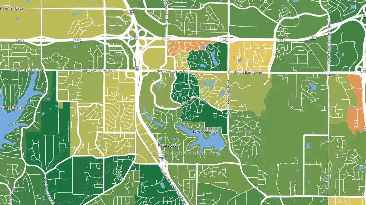 The Coves, Kansas City, MO block-group voter-turnout map