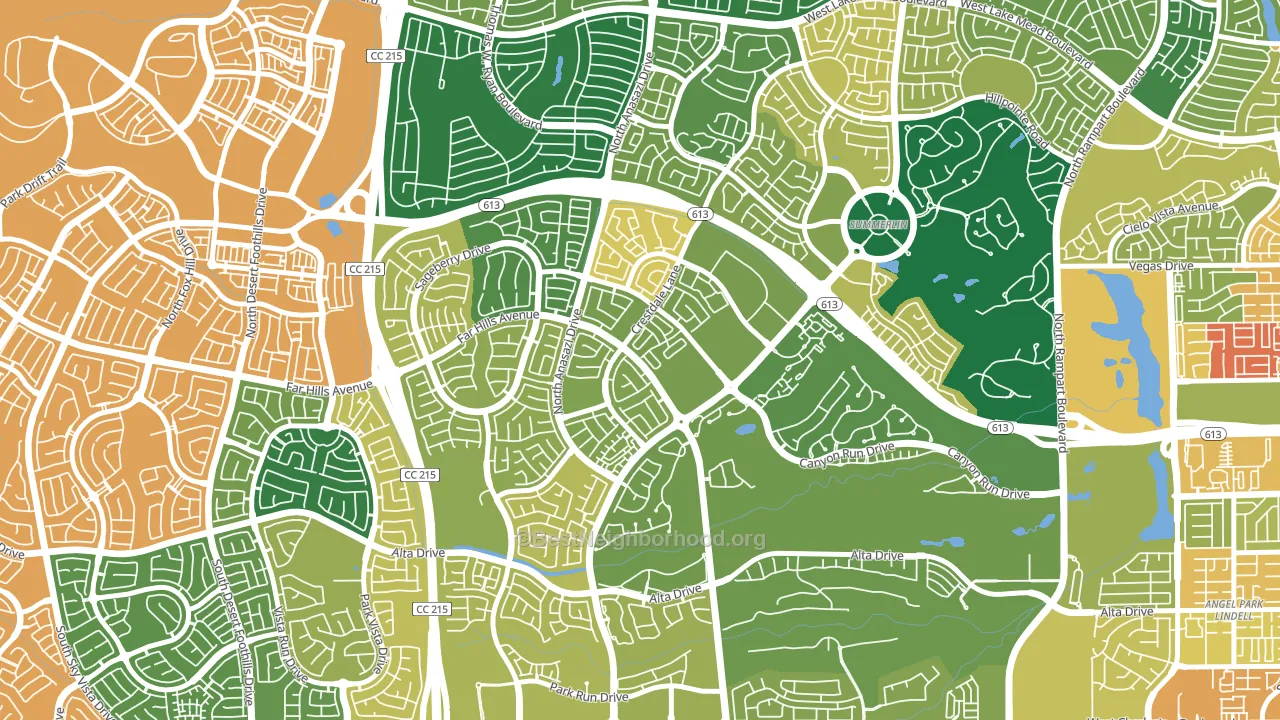 The Crossing, Las Vegas, NV block-group voter-turnout map