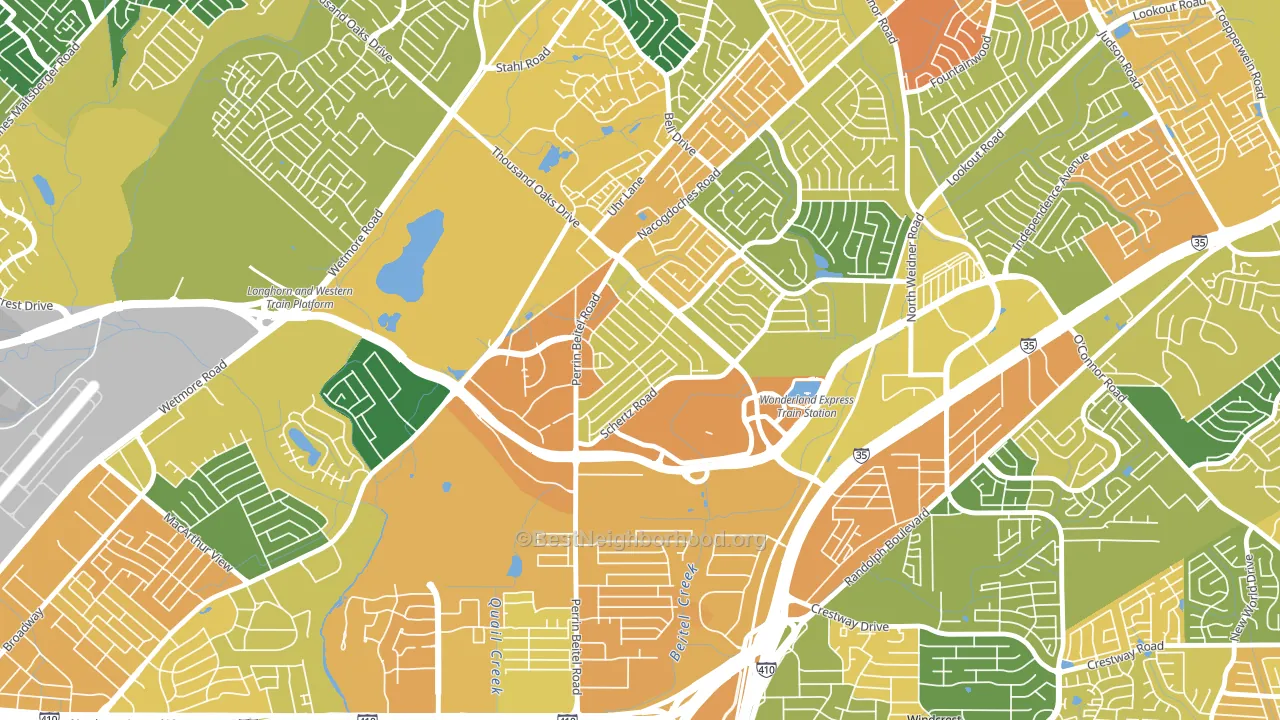 The Hills of Park North, San Antonio, TX block-group voter-turnout map