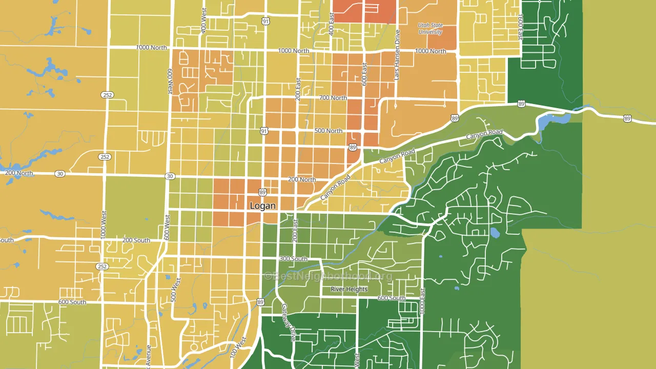 The Island, Logan, UT block-group voter-turnout map