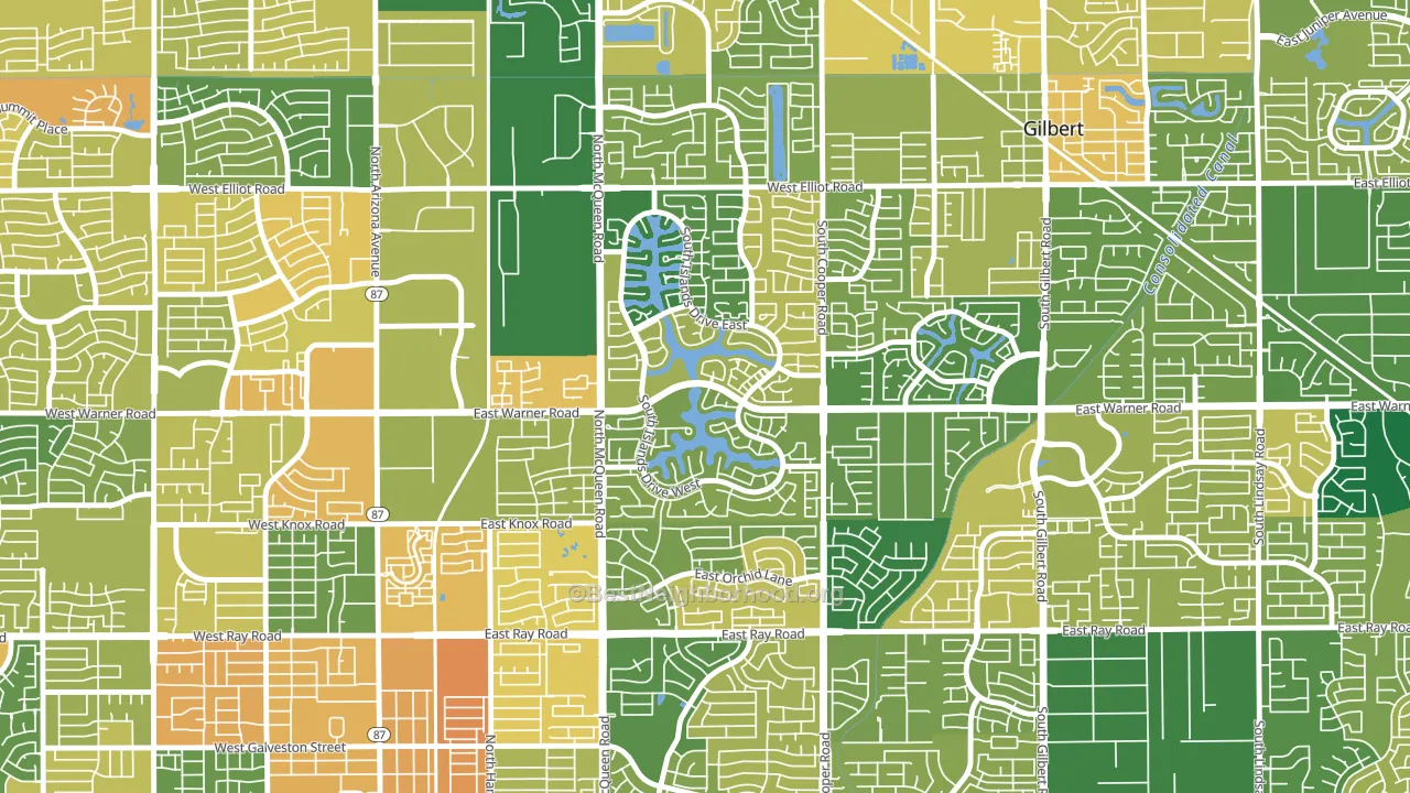 The Islands, Gilbert, AZ block-group voter-turnout map