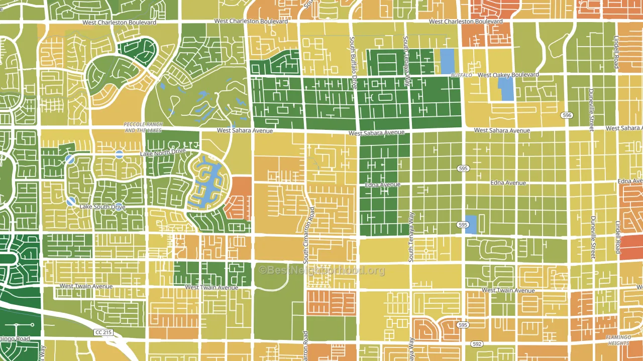 The Lakes-Country Club, Spring Valley, NV block-group voter-turnout map