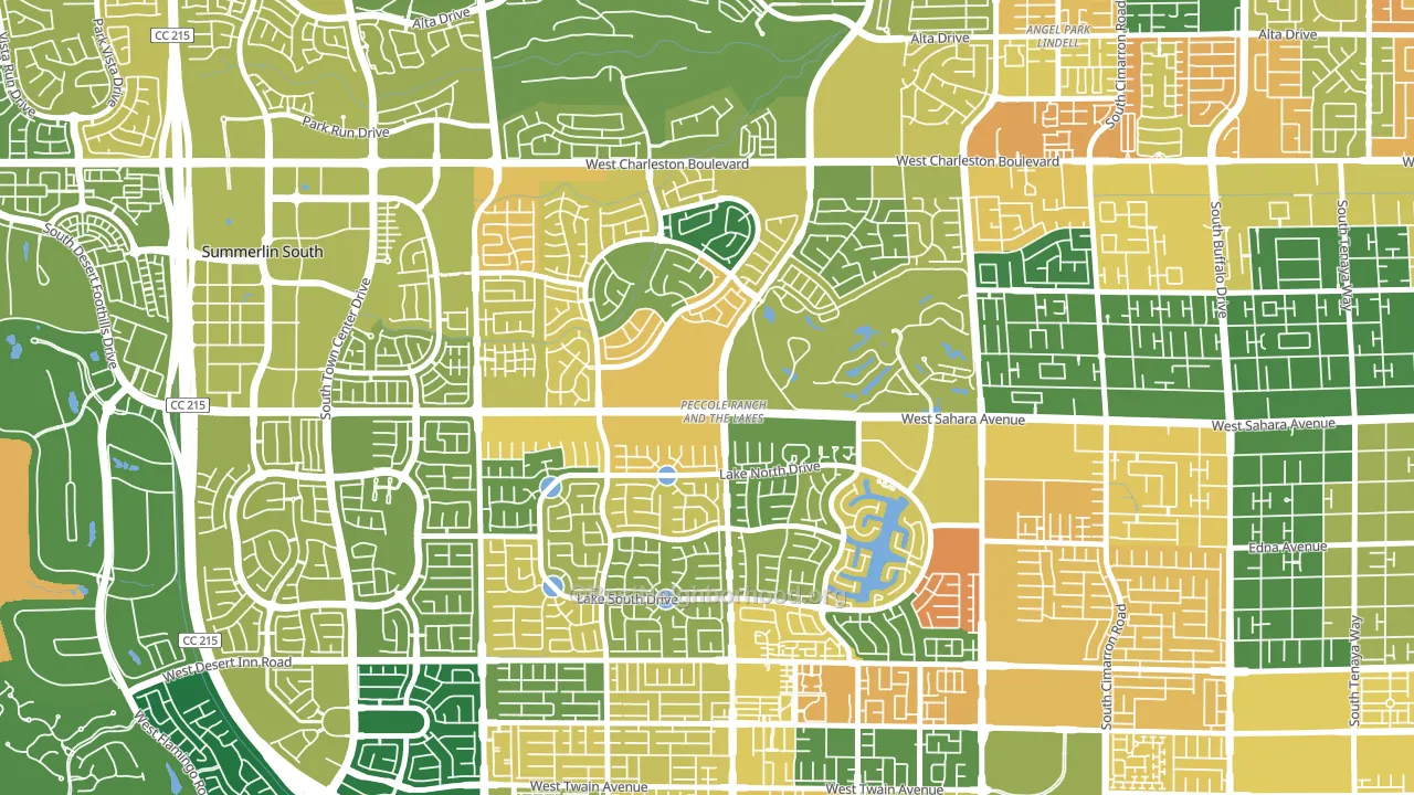 The Lakes, Las Vegas, NV block-group voter-turnout map