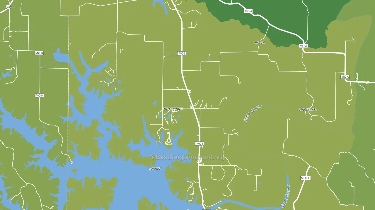 The Landing, MO block-group voter-turnout map