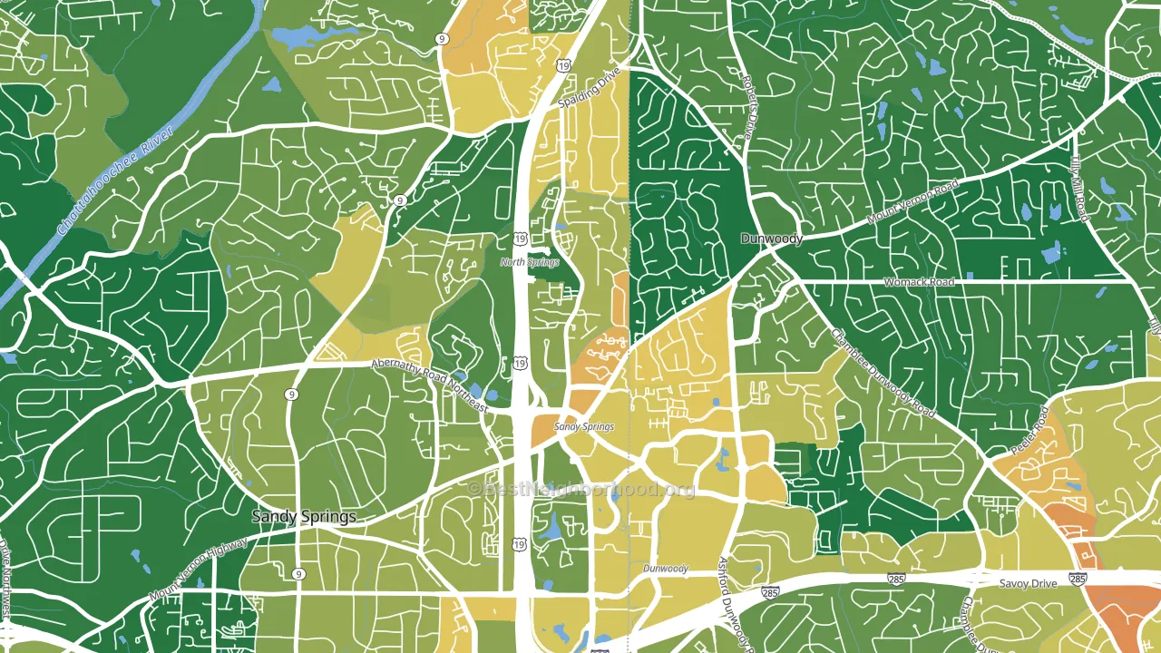 The Meadows, Sandy Springs, GA block-group voter-turnout map