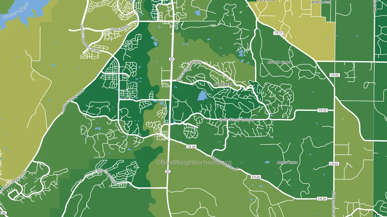 The Pinery, CO block-group voter-turnout map