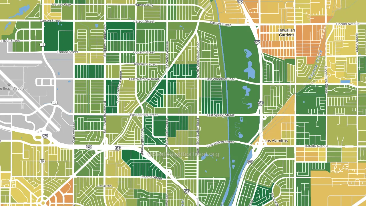 The Plaza, Long Beach, CA block-group voter-turnout map