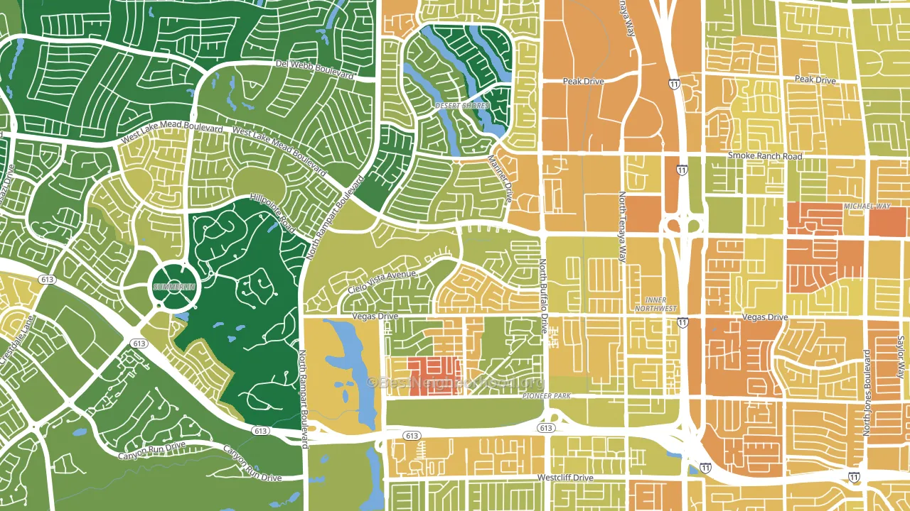 The Pueblo, Las Vegas, NV block-group voter-turnout map