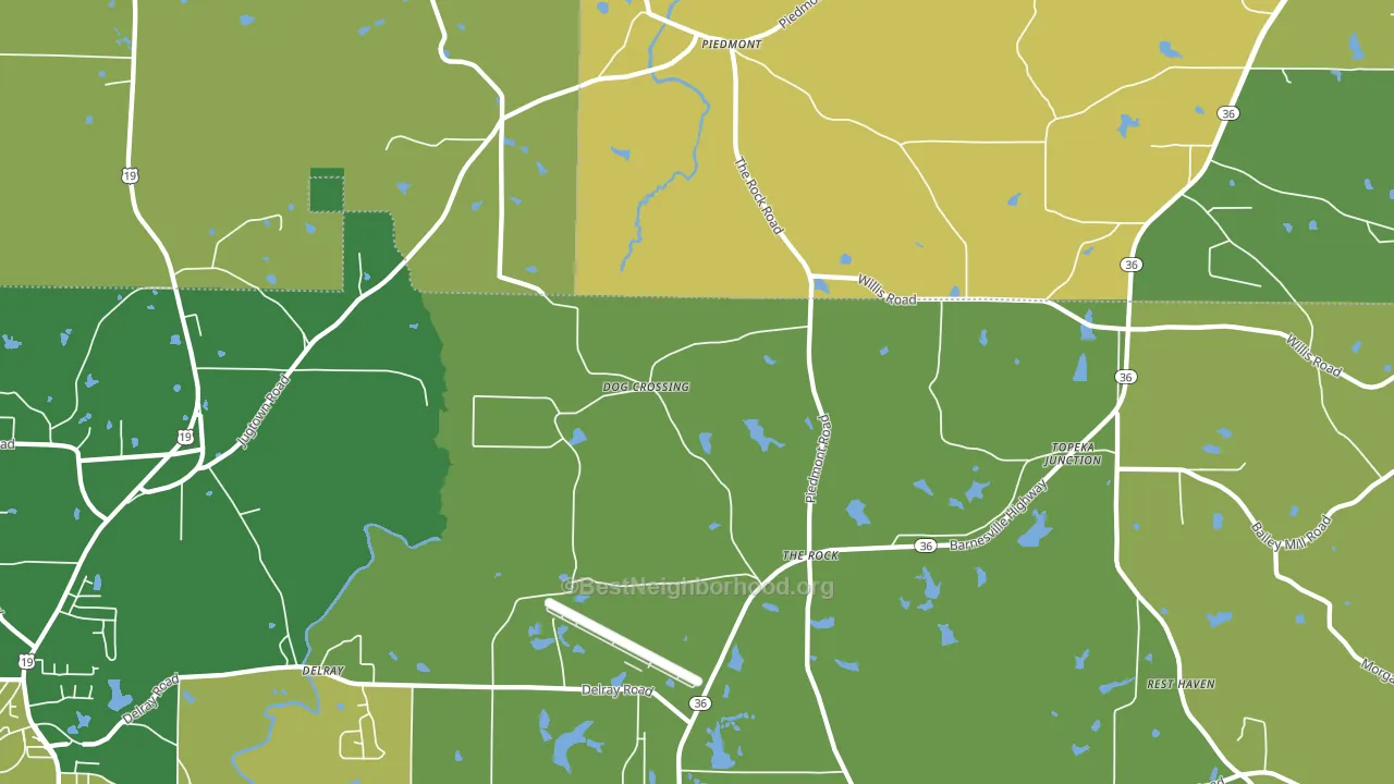 The Rock, GA block-group voter-turnout map