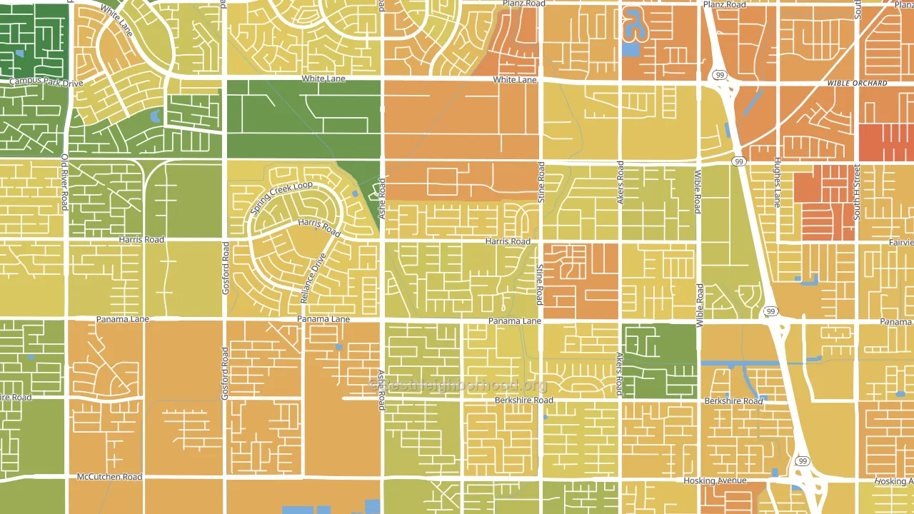 The Seasons, Bakersfield, CA block-group voter-turnout map