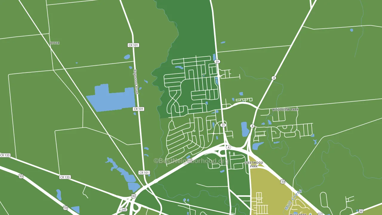 The Woods at Mill Valley, Marysville, OH block-group voter-turnout map