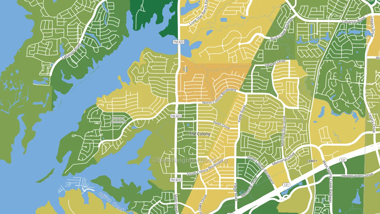 The Ws, The Colony, TX block-group voter-turnout map