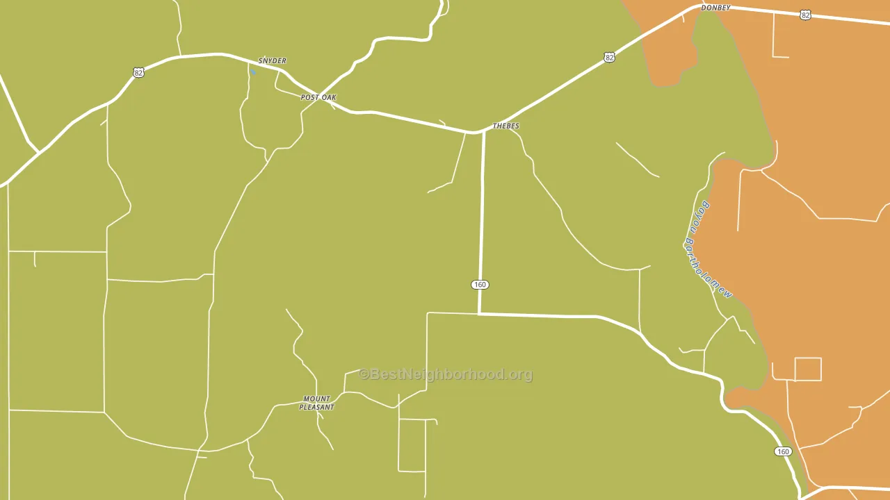 Thebes, AR block-group voter-turnout map