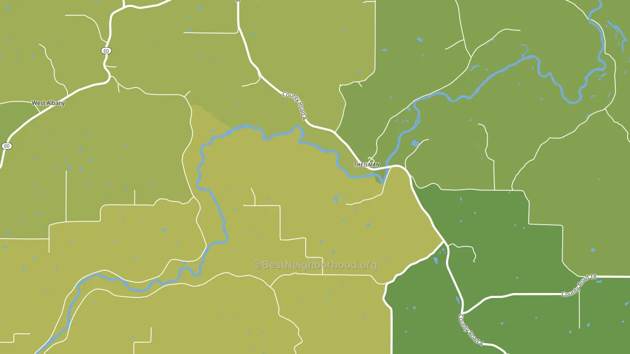 Theilman, MN block-group voter-turnout map