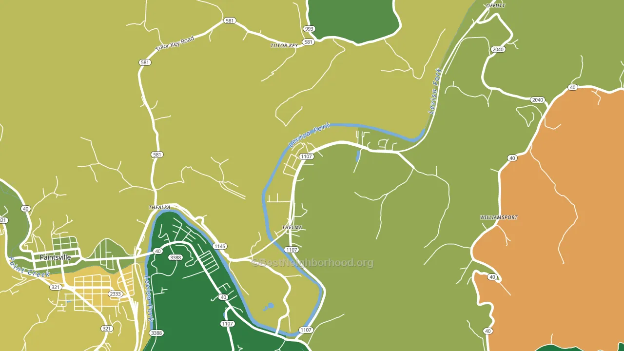 Thelma, KY block-group voter-turnout map
