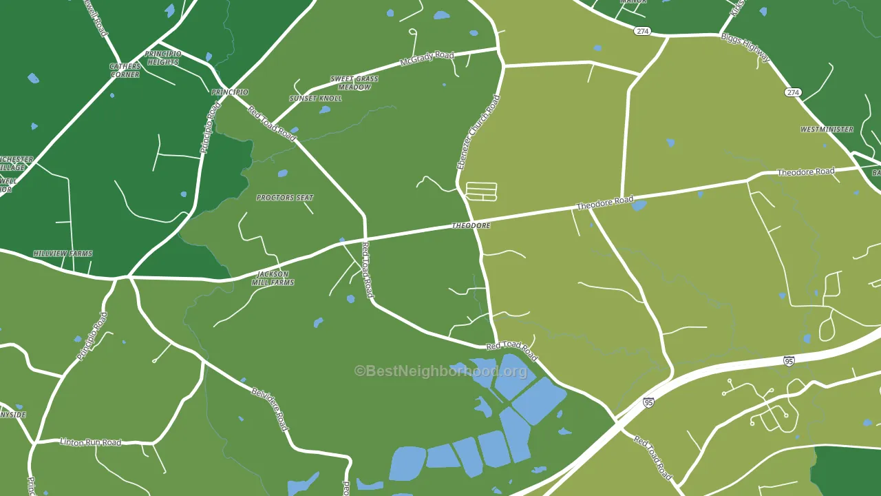 Theodore, MD block-group voter-turnout map