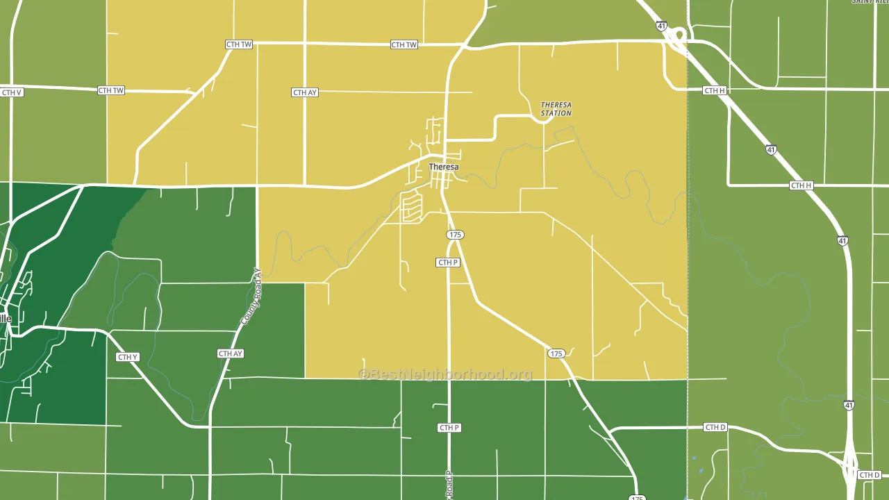 Theresa, WI block-group voter-turnout map