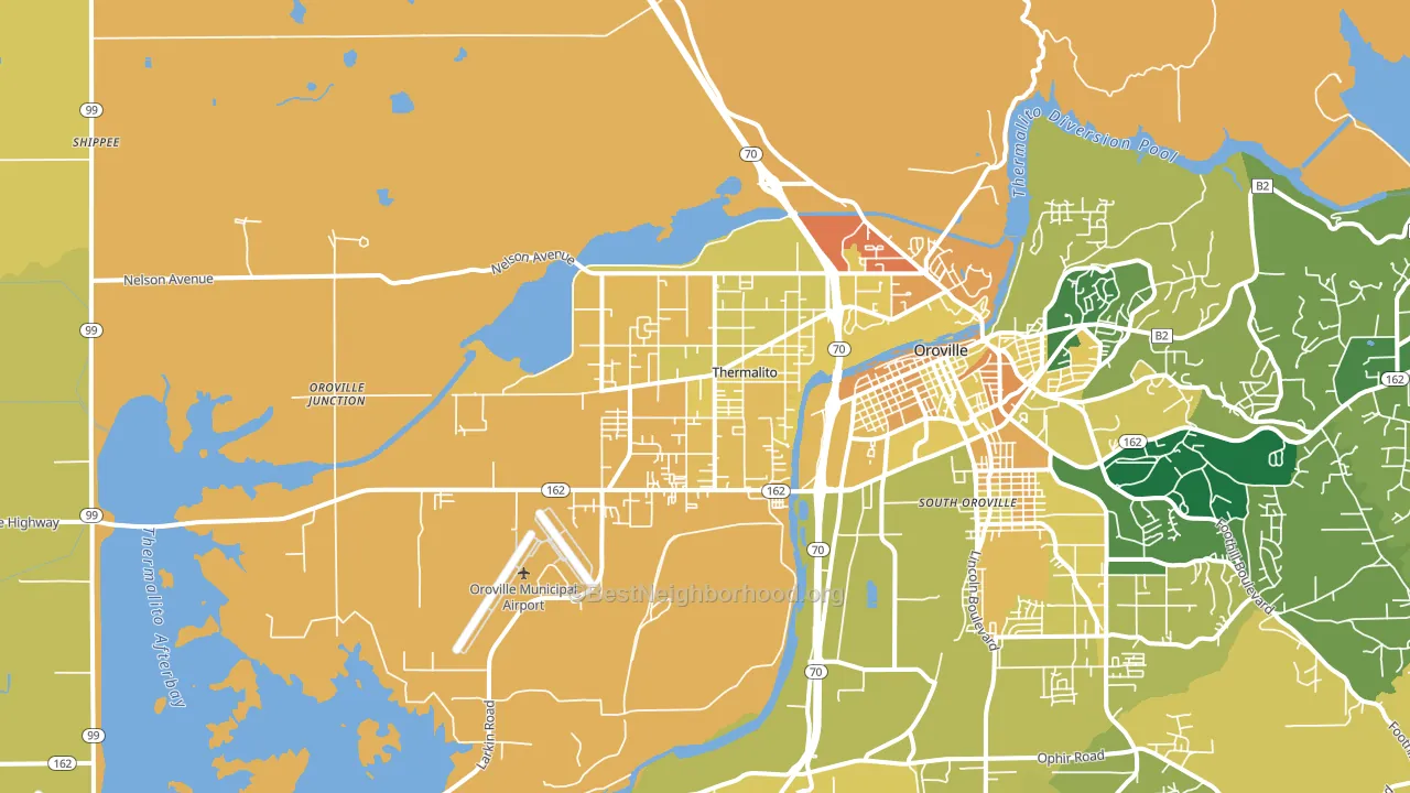 Thermalito, CA block-group voter-turnout map