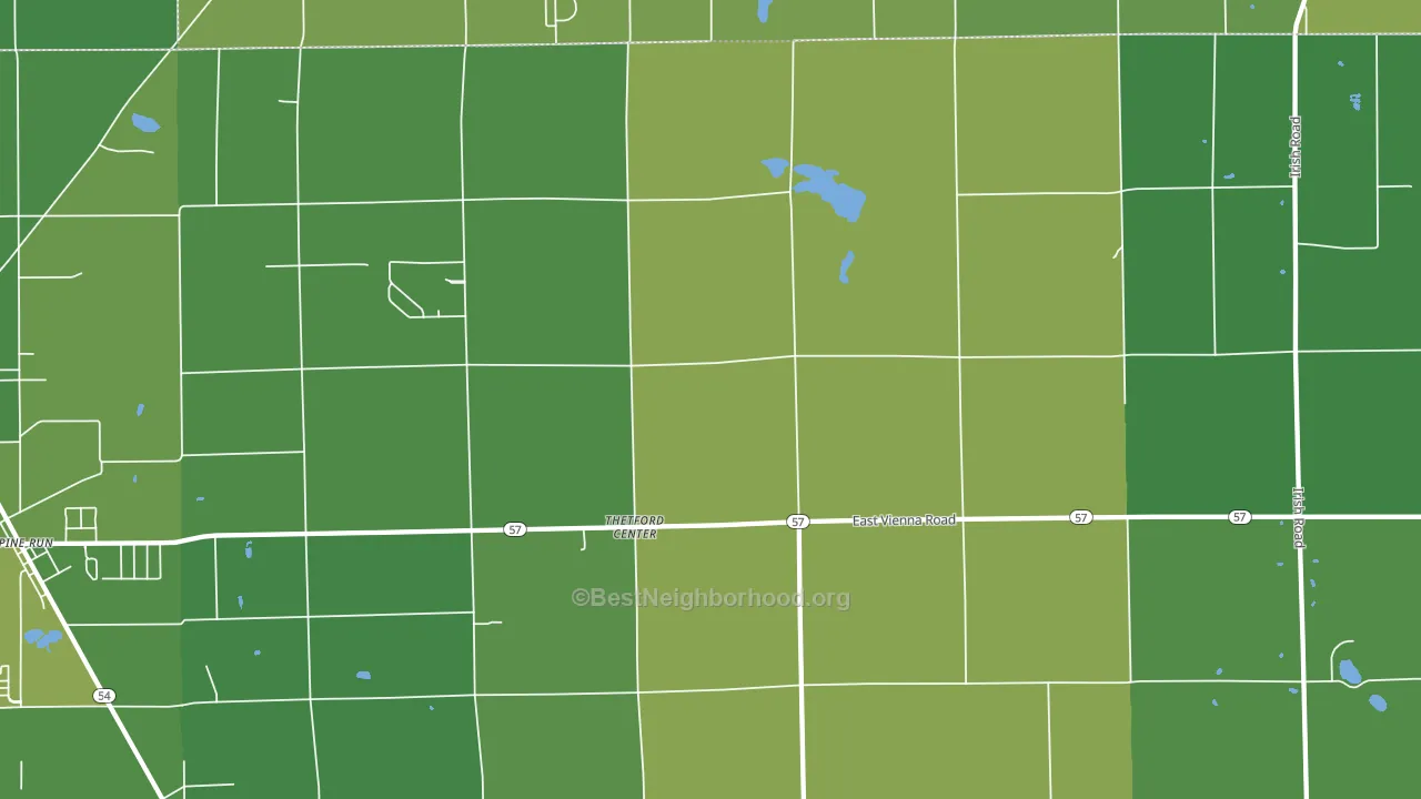 Thetford Center, MI block-group voter-turnout map