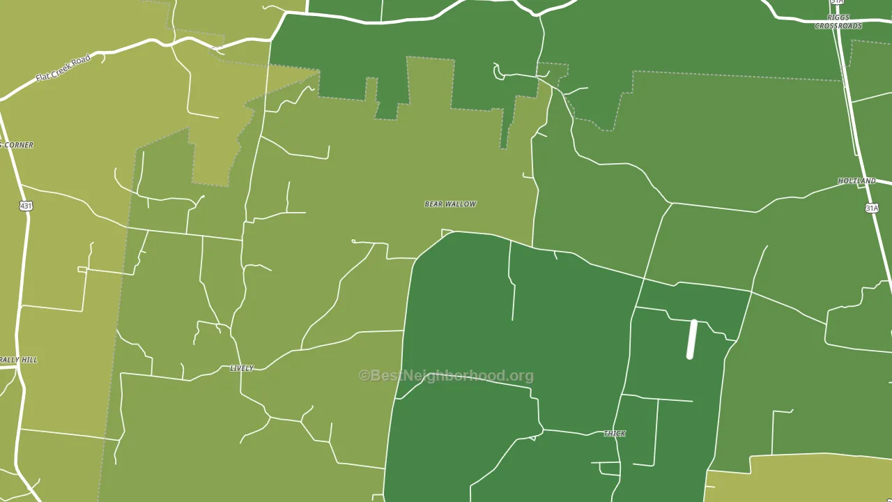 Thick, TN block-group voter-turnout map