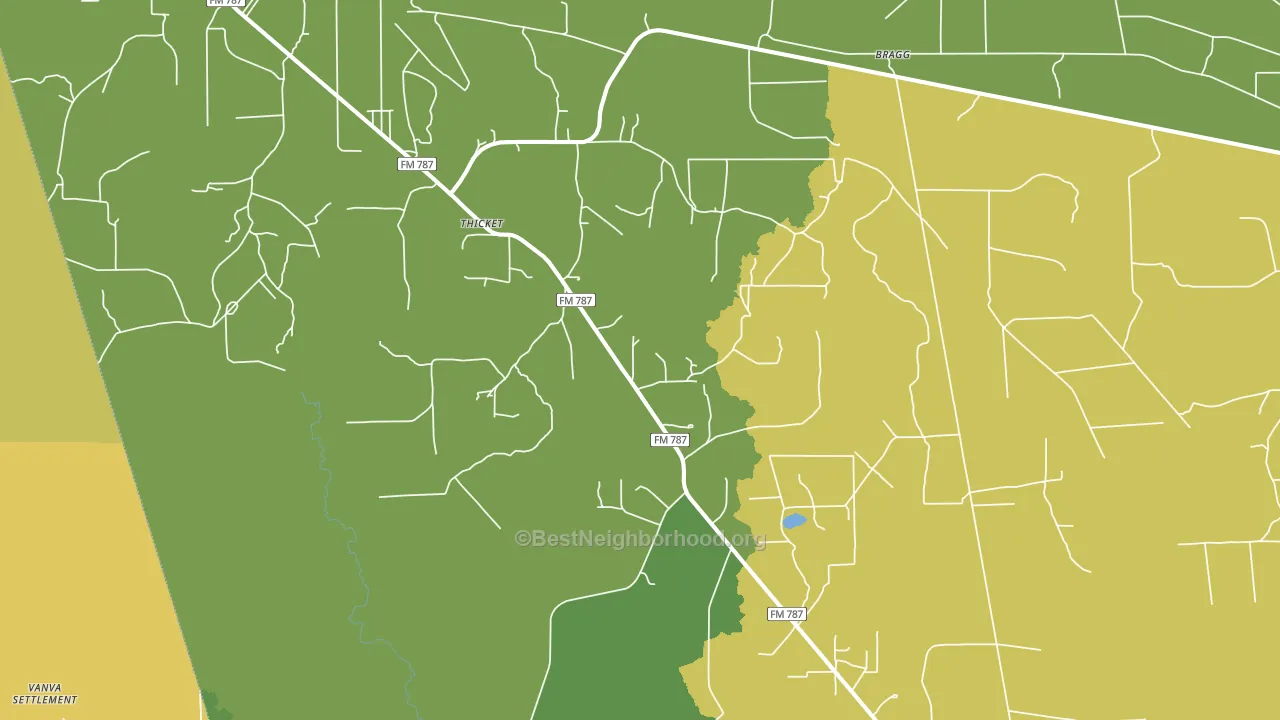 Thicket, TX block-group voter-turnout map