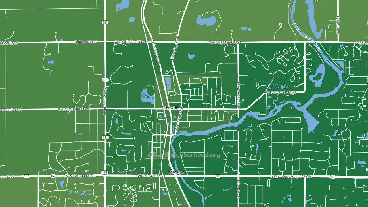 Thiensville, WI block-group voter-turnout map