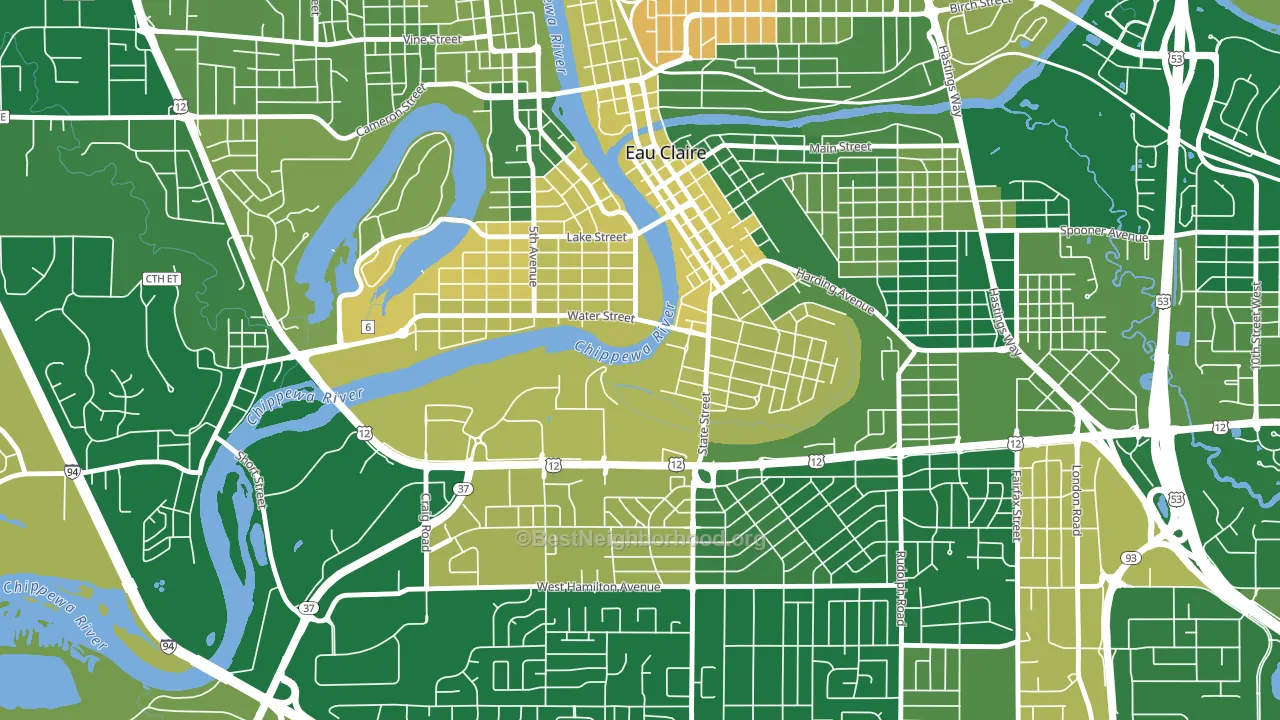 Third Ward, Eau Claire, WI block-group voter-turnout map