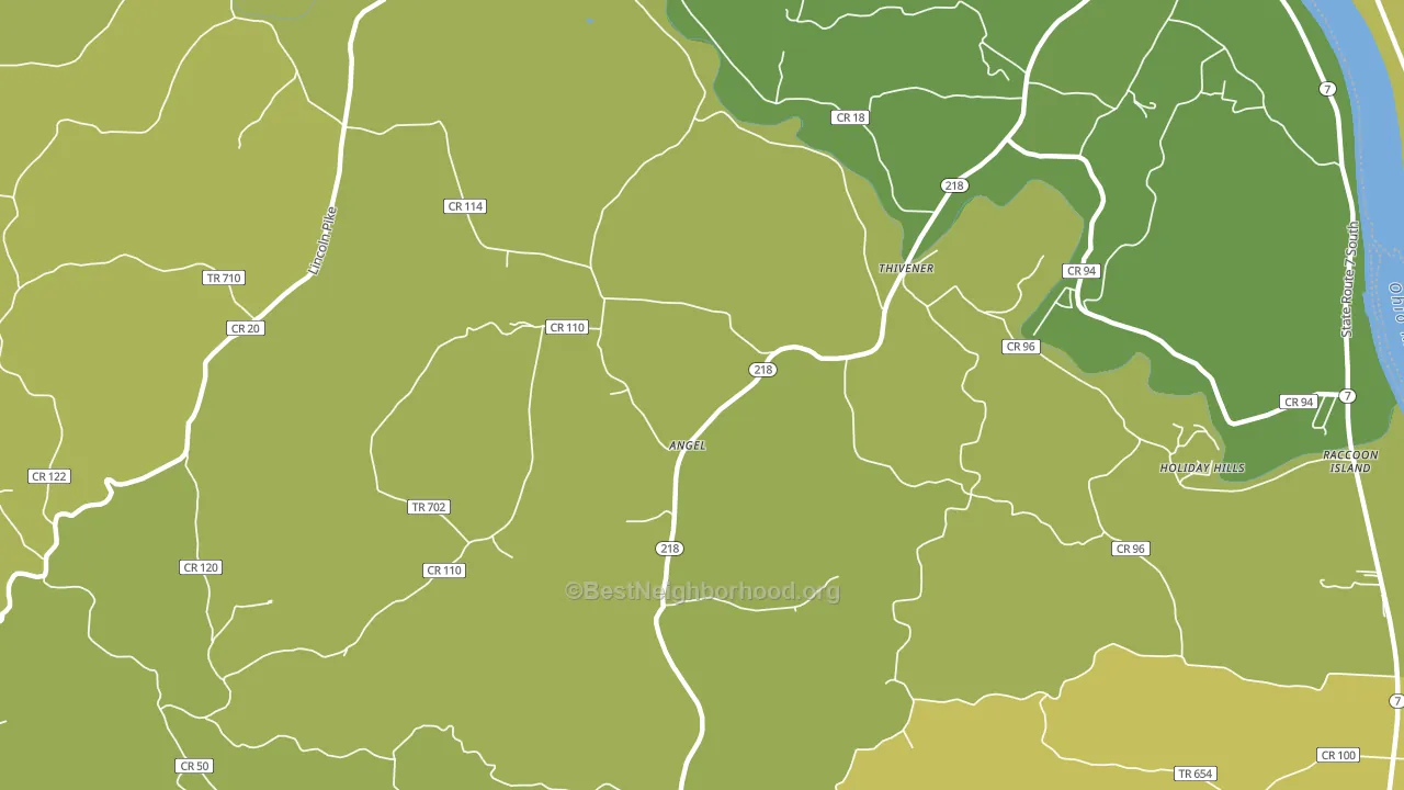 Thivener, OH block-group voter-turnout map
