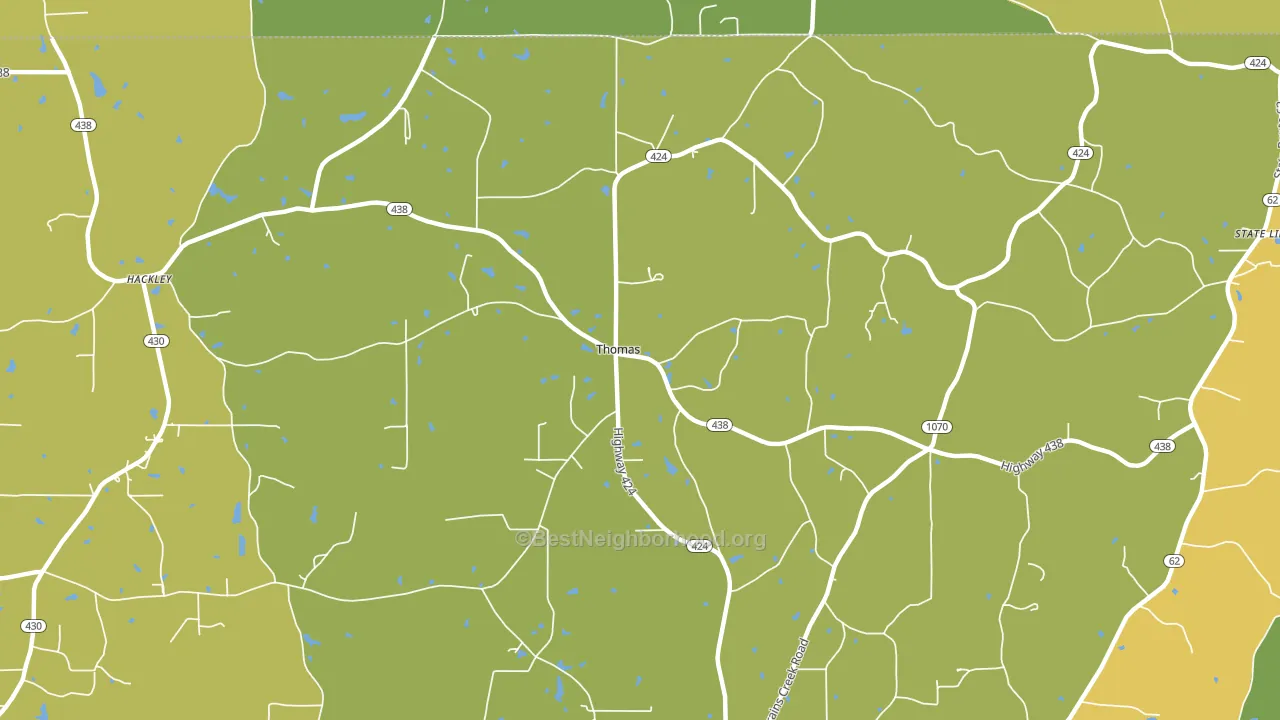 Thomas, LA block-group voter-turnout map
