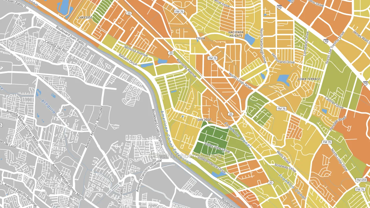 Thomas Manor, El Paso, TX block-group voter-turnout map