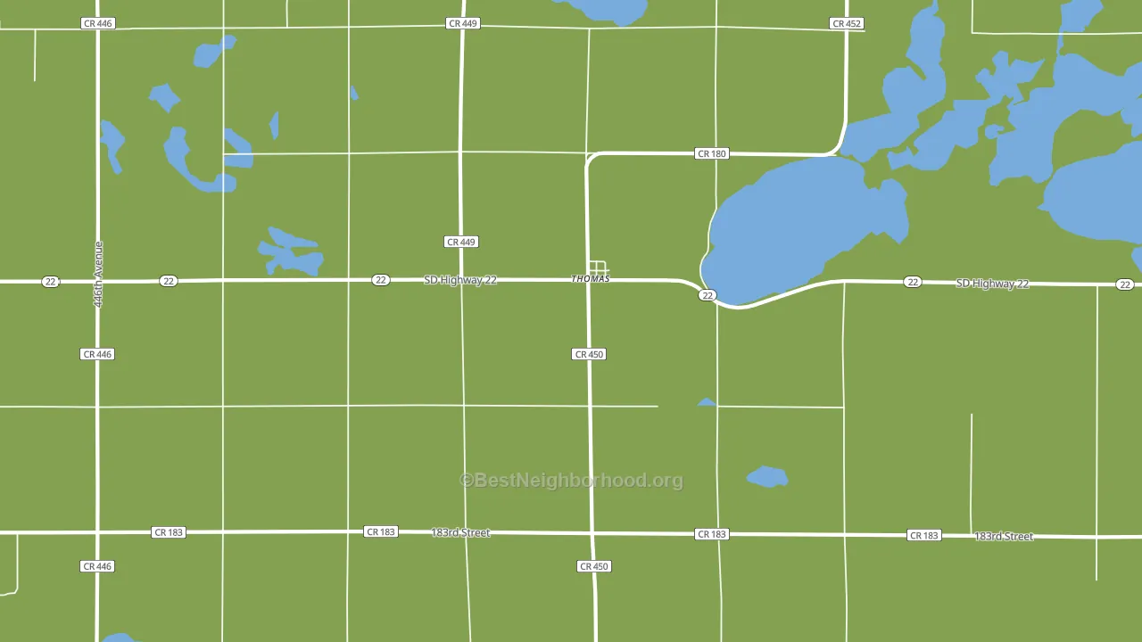Thomas, SD block-group voter-turnout map