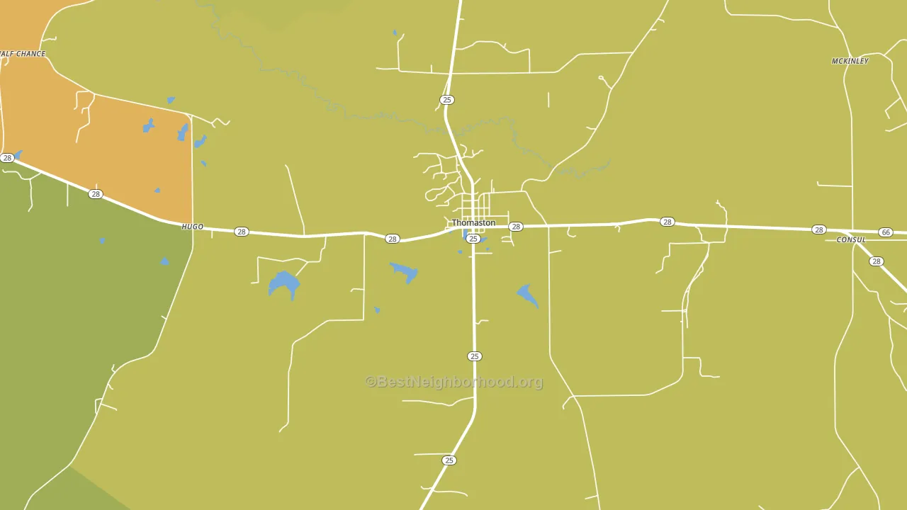Thomaston, AL block-group voter-turnout map