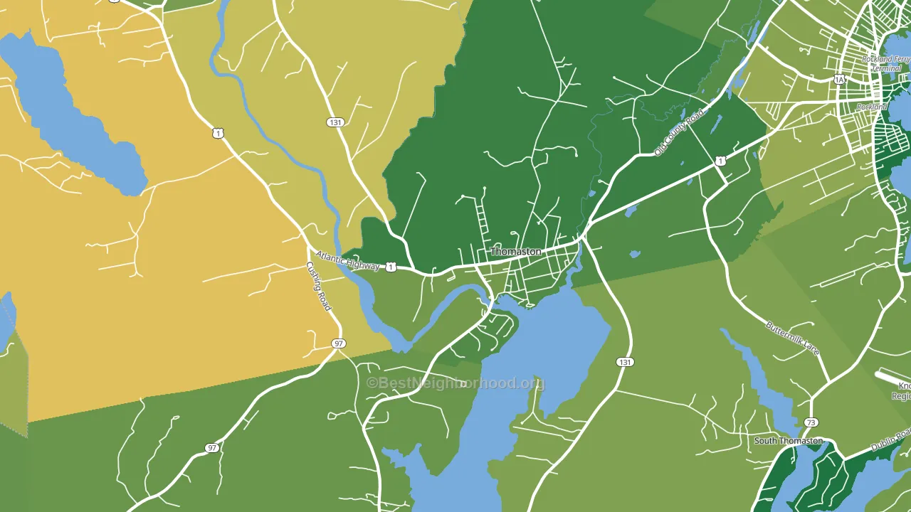 Thomaston, ME block-group voter-turnout map