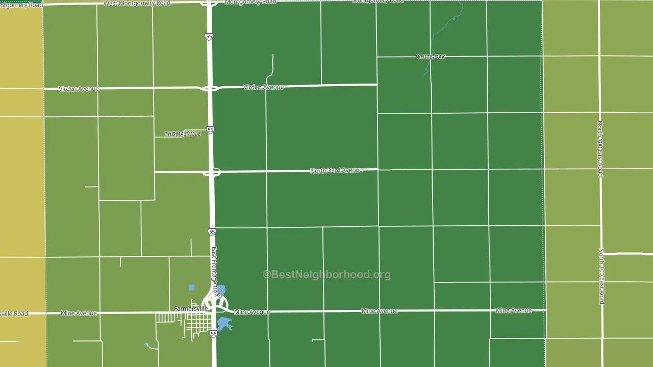 Thomasville, IL block-group voter-turnout map