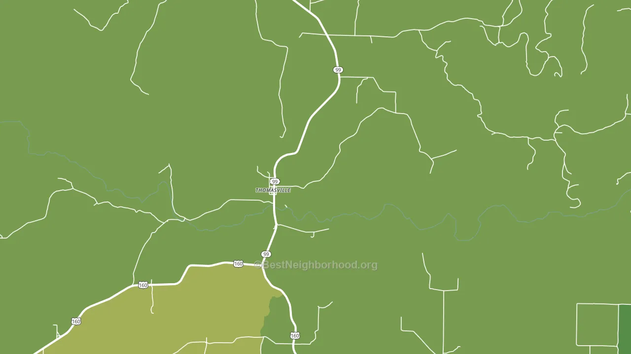Thomasville, MO block-group voter-turnout map