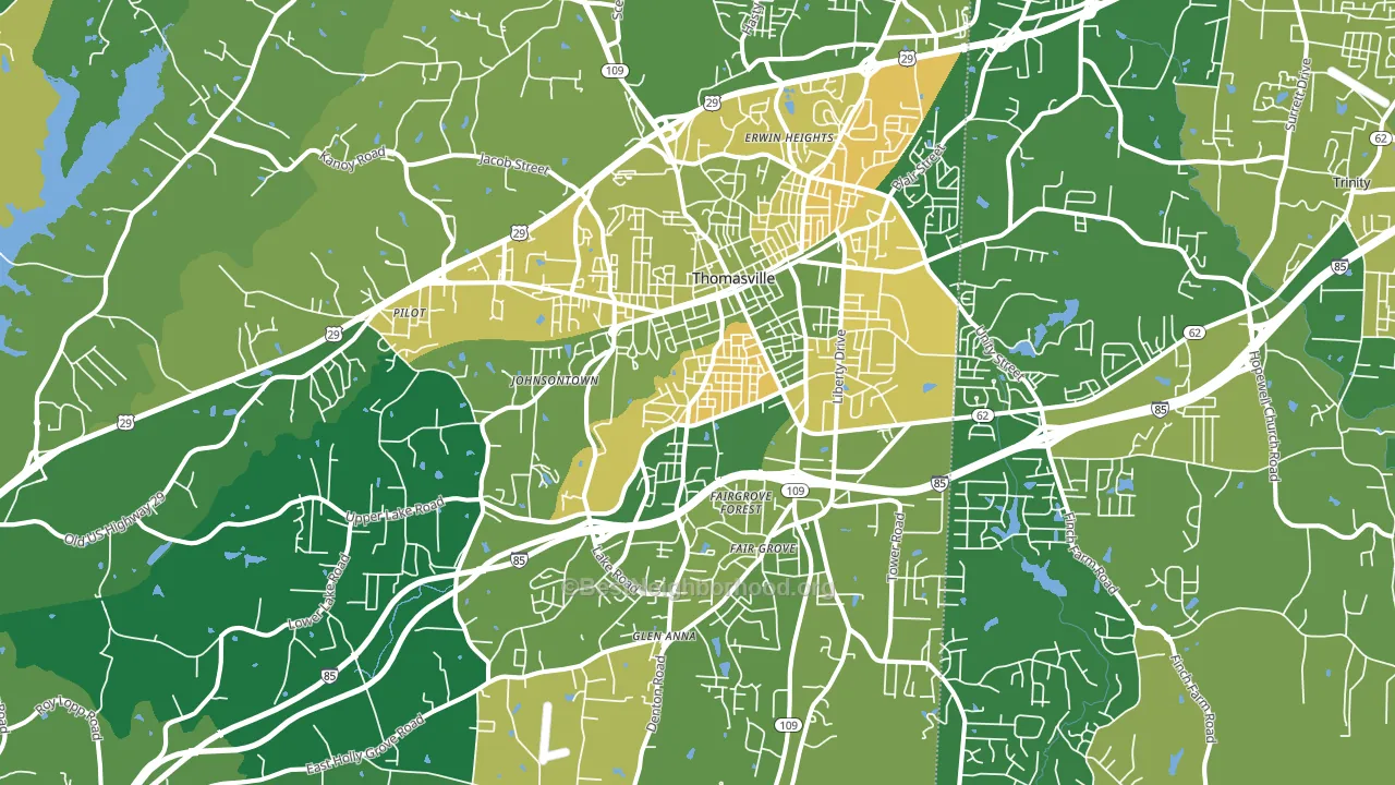 Thomasville, NC block-group voter-turnout map