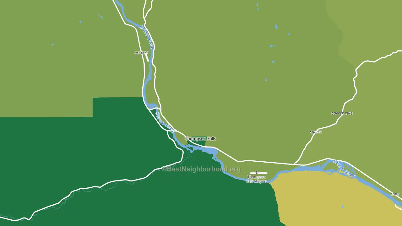 Thompson Falls, MT block-group voter-turnout map