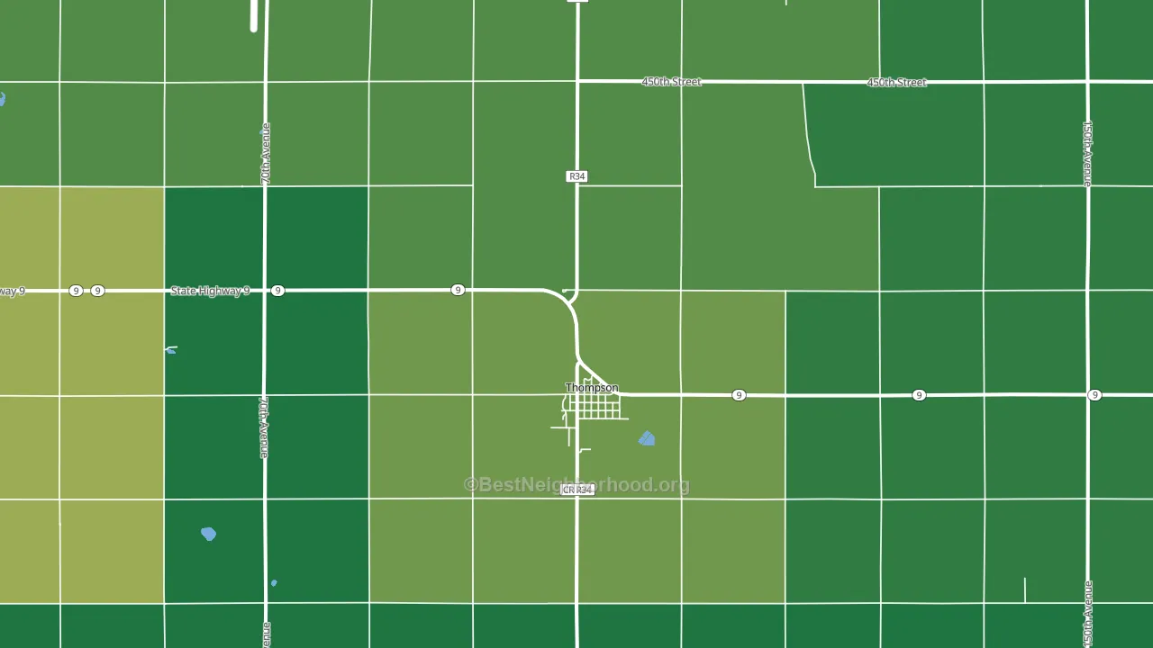 Thompson, IA block-group voter-turnout map