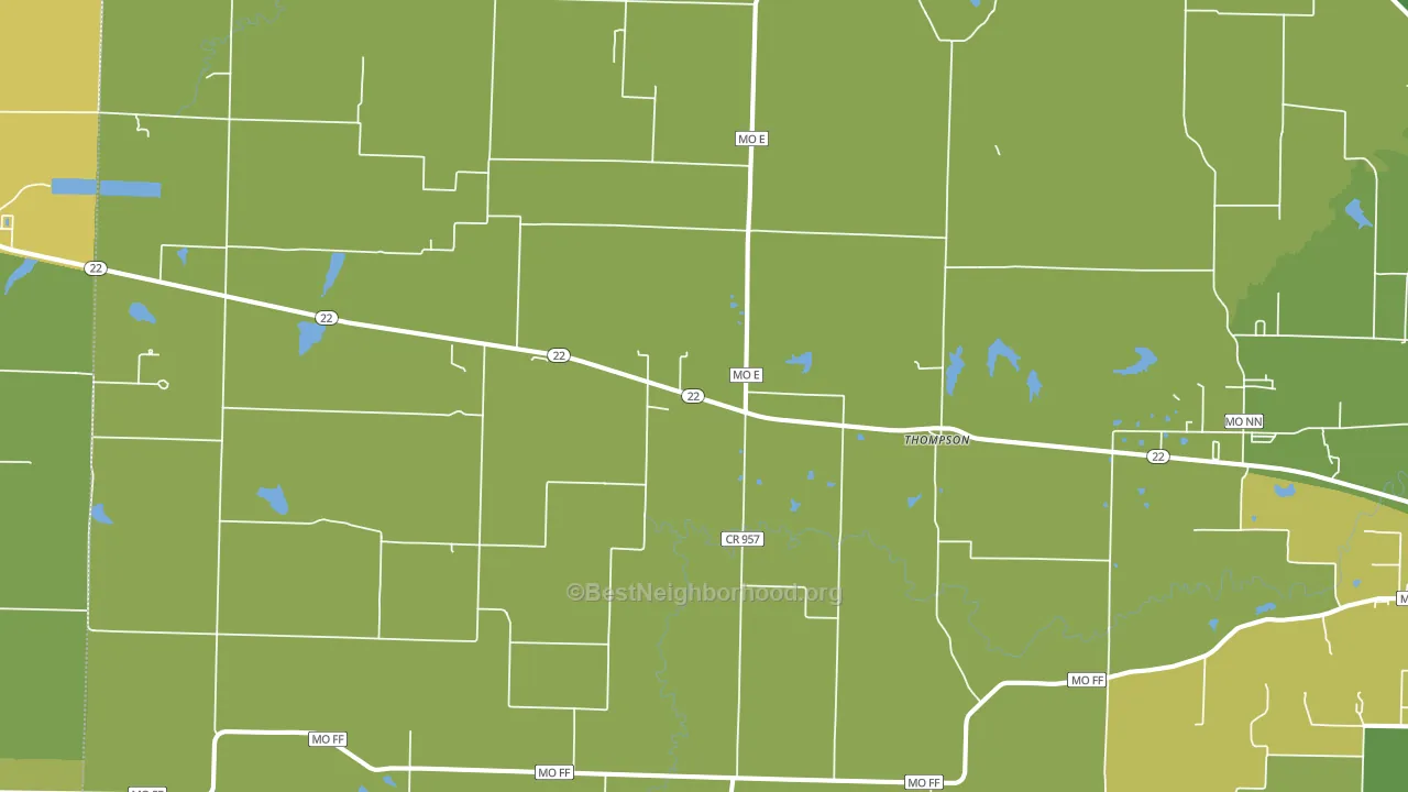 Thompson, MO block-group voter-turnout map