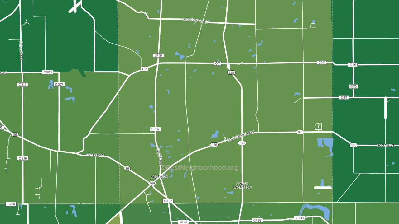 Thompson, OH block-group voter-turnout map