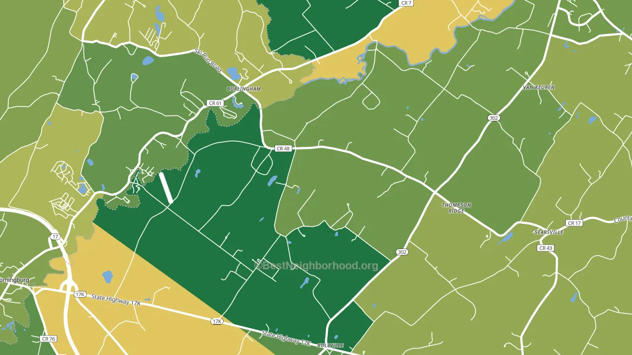 Thompson Ridge, NY block-group voter-turnout map