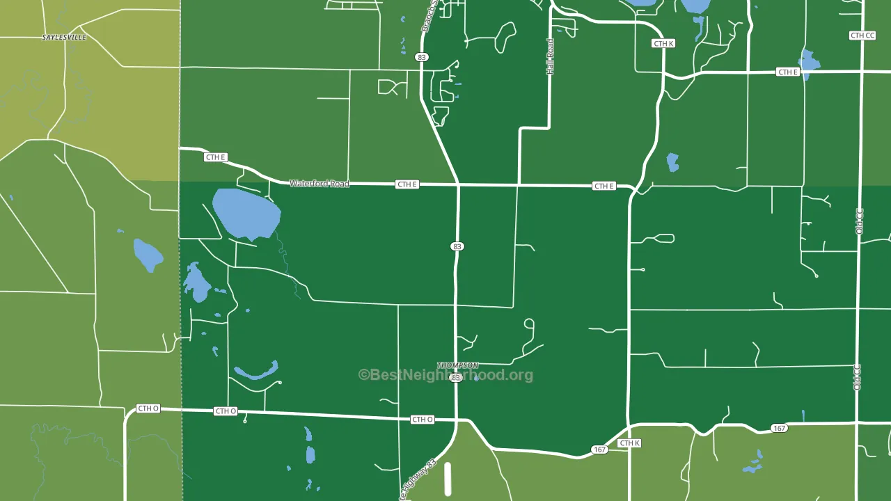 Thompson, WI block-group voter-turnout map