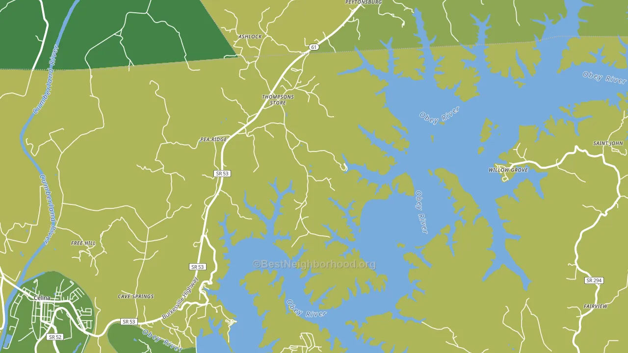 Thompsons Store, TN block-group voter-turnout map